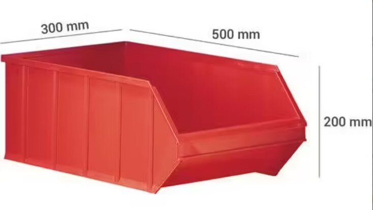 Kunstof stapelbak nr.1 - 500mm - 30ltr Rood