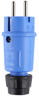 ABL stekker schuko IP54 blauw