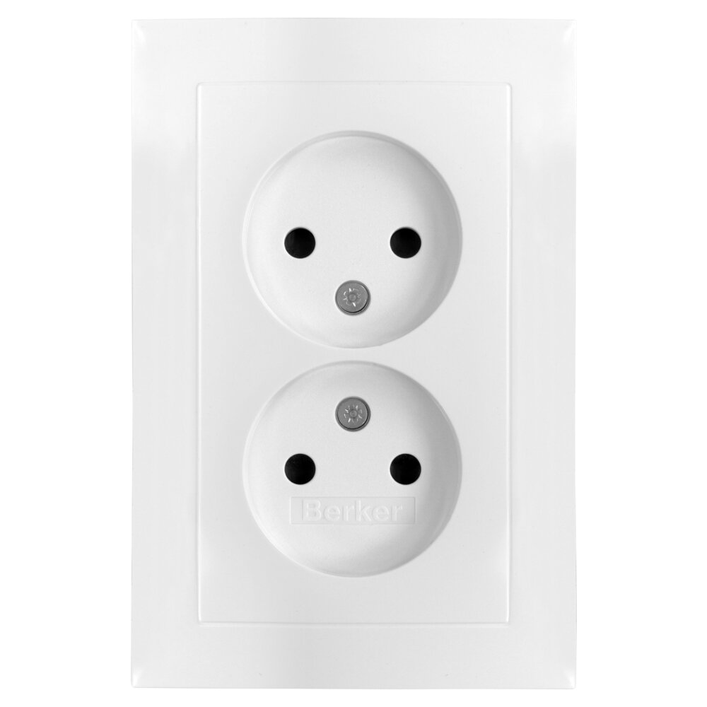 Berker S1 contactdoos inbouw - 2-voudig