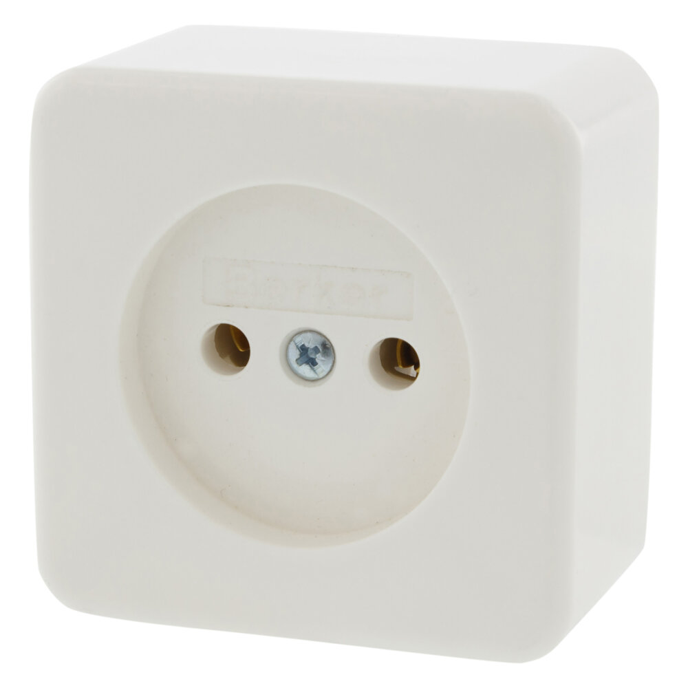 Berker contactdoos opbouw 1-voudig polarwit