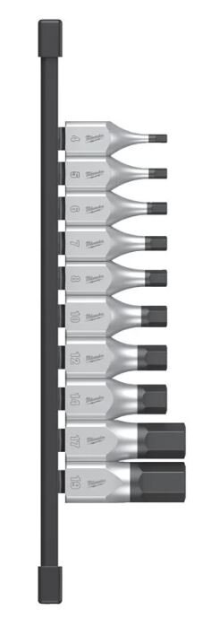 Milwaukee Doppenset 1/2˝ Hex 4 op rail 10dlg