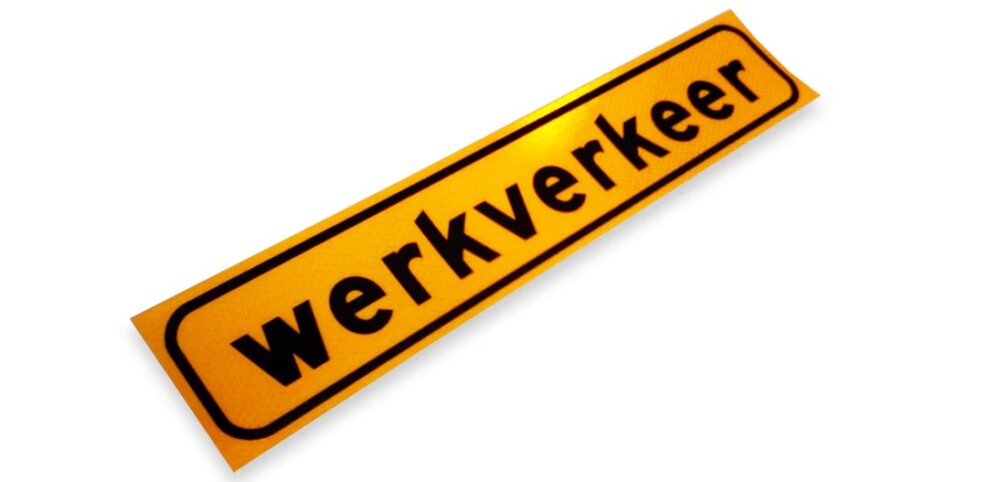 Reflecterend sticker werkverkeer gl/zw 400x10