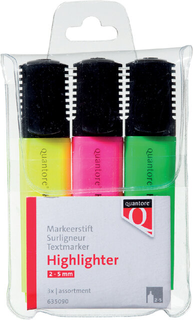 Markeerstift Quantore assorti 3 kleuren