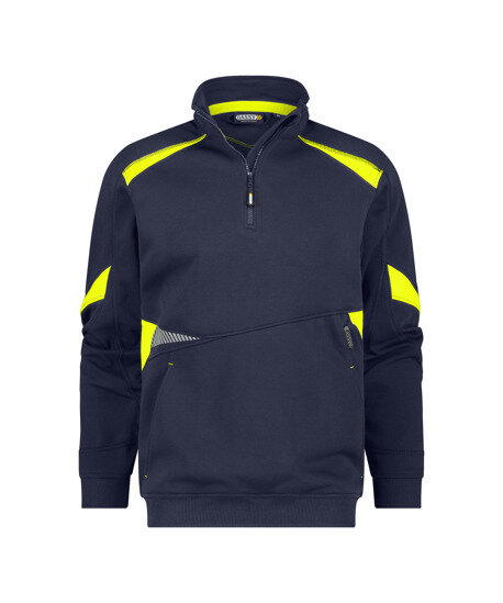 Dassy sweater Aratu nachtblauw/fluor geel S