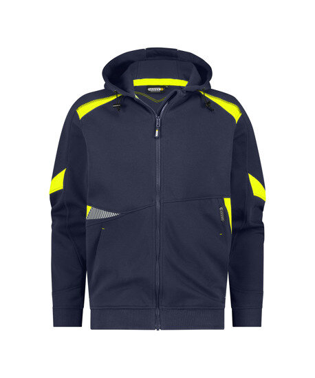 Dassy hoodie Santos n.blauw/fluor geel 2XL