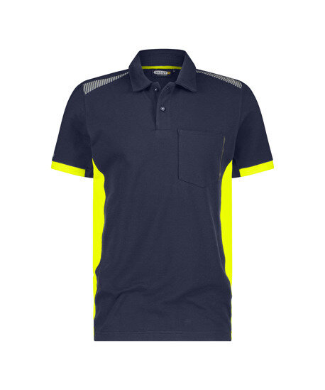 Dassy polo Veracruz n.blauw/fluor geel 3XL
