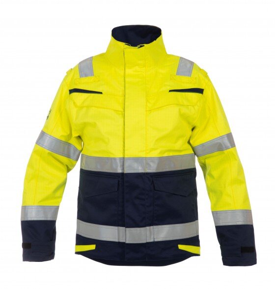 Hydrowear parka Matre fluor geel/marine 4XL