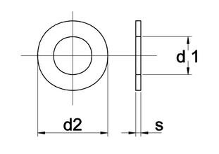 Sluitring verz. met facet        m8