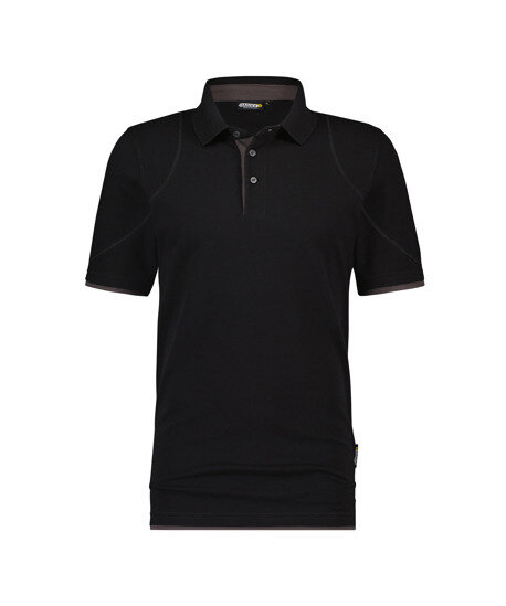 Dassy polo Orbital zwart/antracietgrijs XS