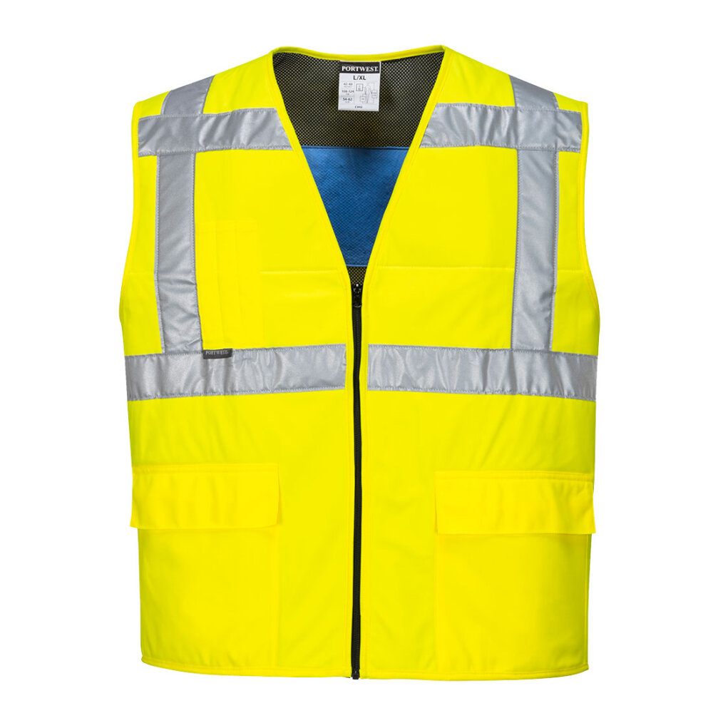 PortWest koelvest CV02 fluor geel L/XL