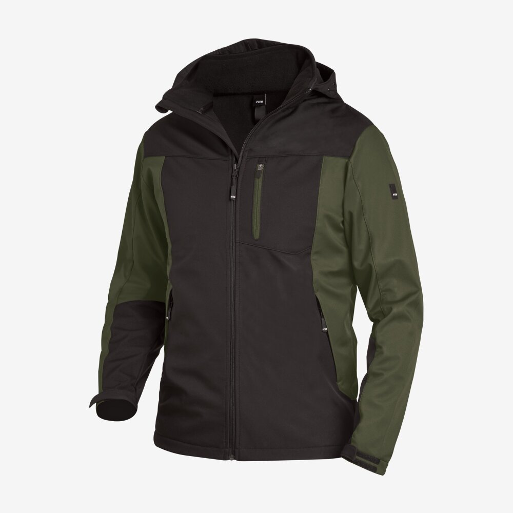 FHB softshell Jannik olijf-zwart S
