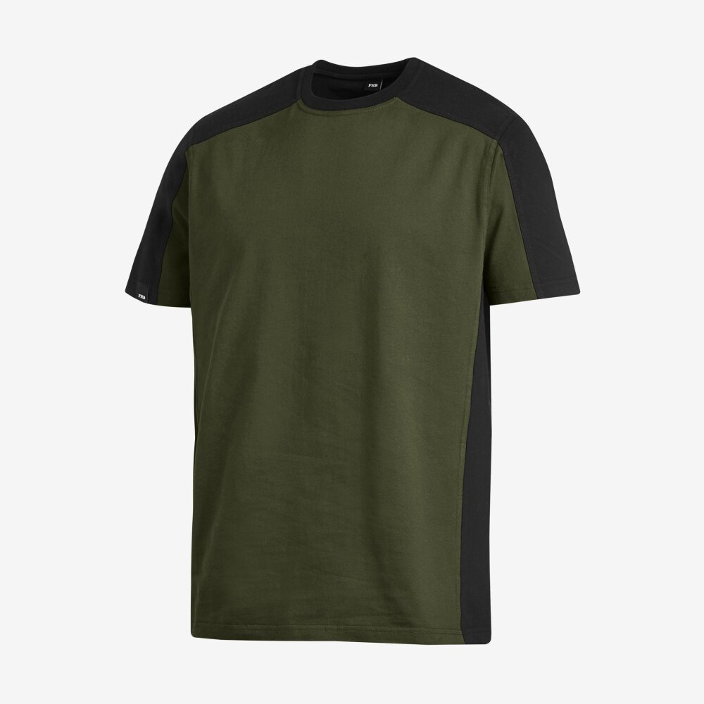 FHB t-shirt Marc olijf-zwart 2XL