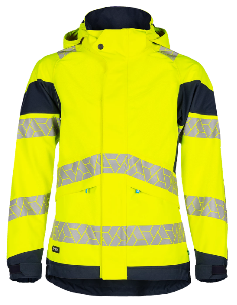 Synq dames regenjas fluor geel/marine S