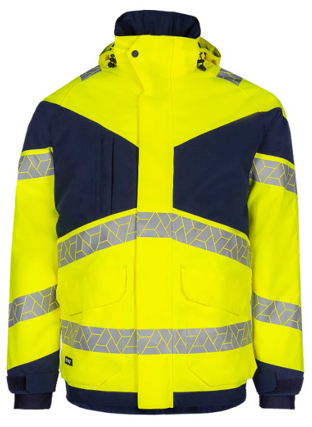 Synq winterparka fluor geel/marine XS