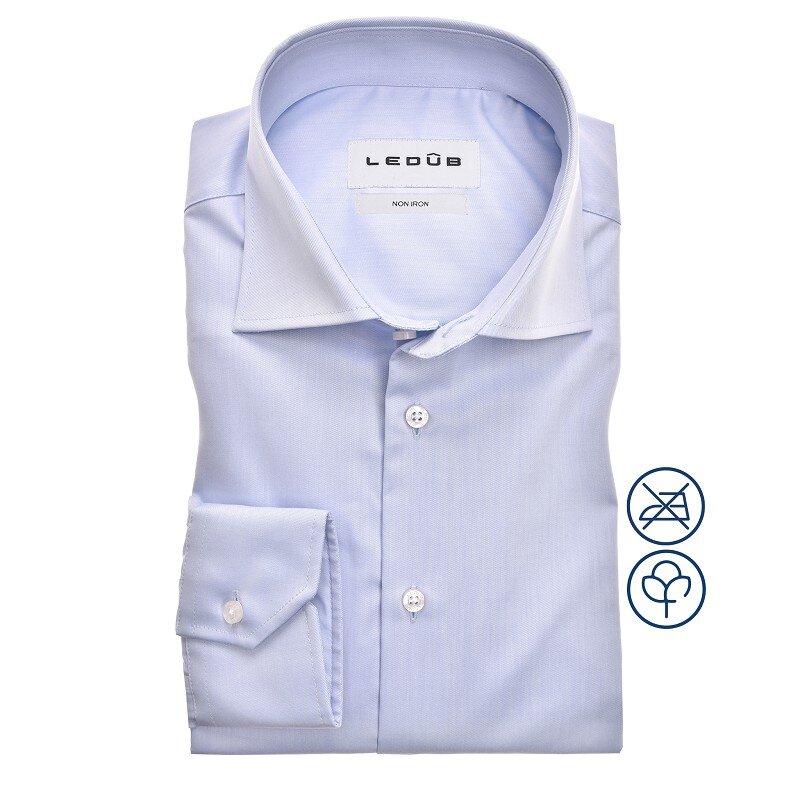 Ledûb overhemd lange mouw licht blauw 40