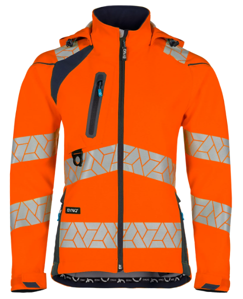 Synq dames softshell fluor oranje/marine M