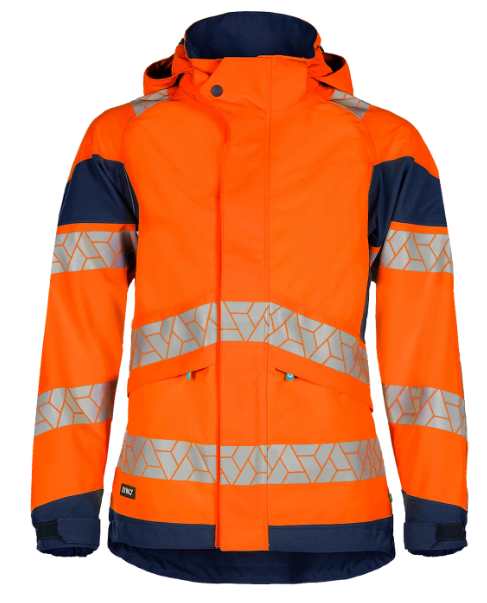 Synq dames regenjas fluor oranje/marine 2XL