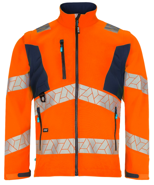 Synq softshell Ledstart fl. oranje/marine 2XL