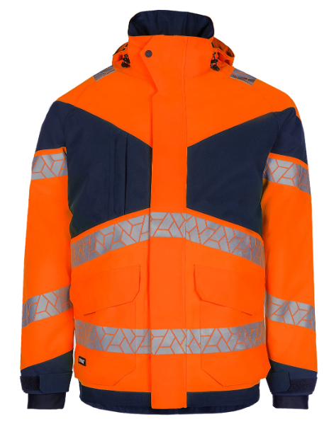 Synq winterparka fluor oranje/marine XS