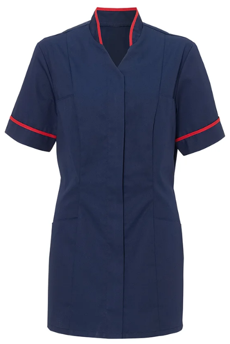 Alexandra tuniek marine/rood 104cm