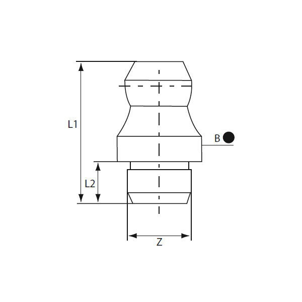 Hydraulische smeernippel HS Din71412 Ø 6 mm