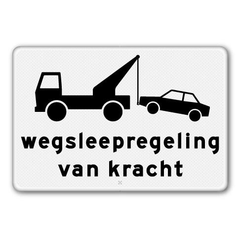 Bord wegsleepregeling  60x40cm