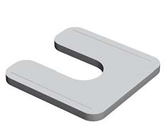 Stelplaat + sleuf  70x70x3 millimeter