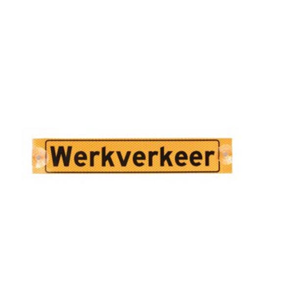 Zuignapbord Werkverkeer geel/zwart 410x80mm