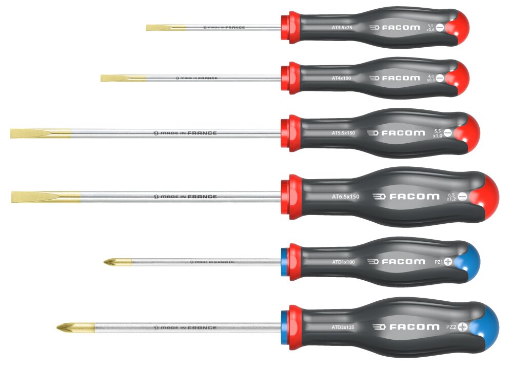 Facom schroevendr.set sleuf+pz 6dlg