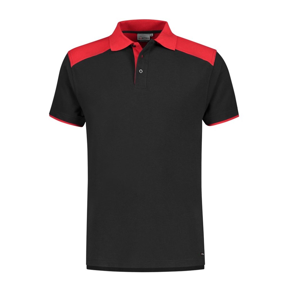 Santino polo tivoli zwart/rood XS