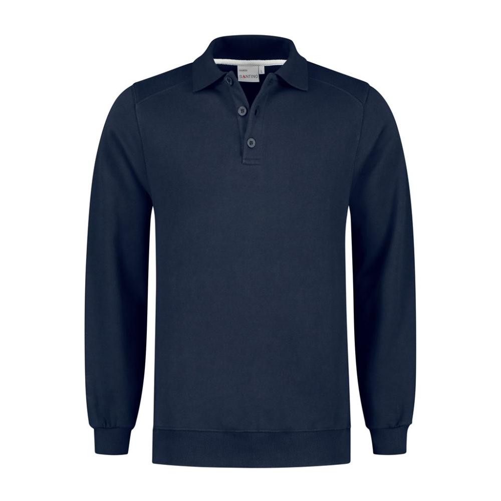 Santino polosweater Ramon marineblauw L