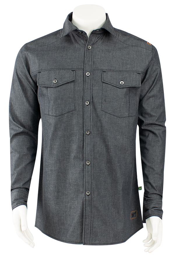 Triffic overhemd denim zwart M