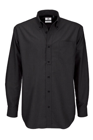B&C overhemd oxfort zwart lm    5XL