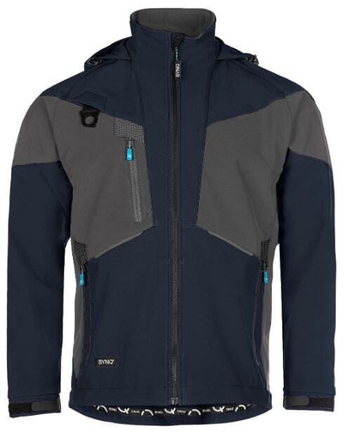 Synq softshell Stunter m.blauw/antr.grijs XL