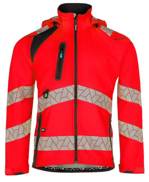 Synq softshell Deteqtor fluor rood/zwart M