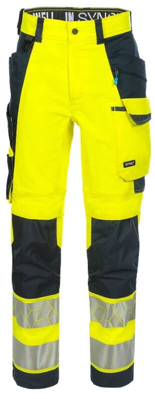 Synq broek Catchup fluor geel/marineblauw R62