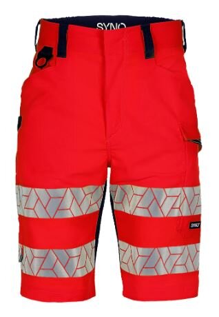 Synq korte broek Qandid fluor rood/zwart 48