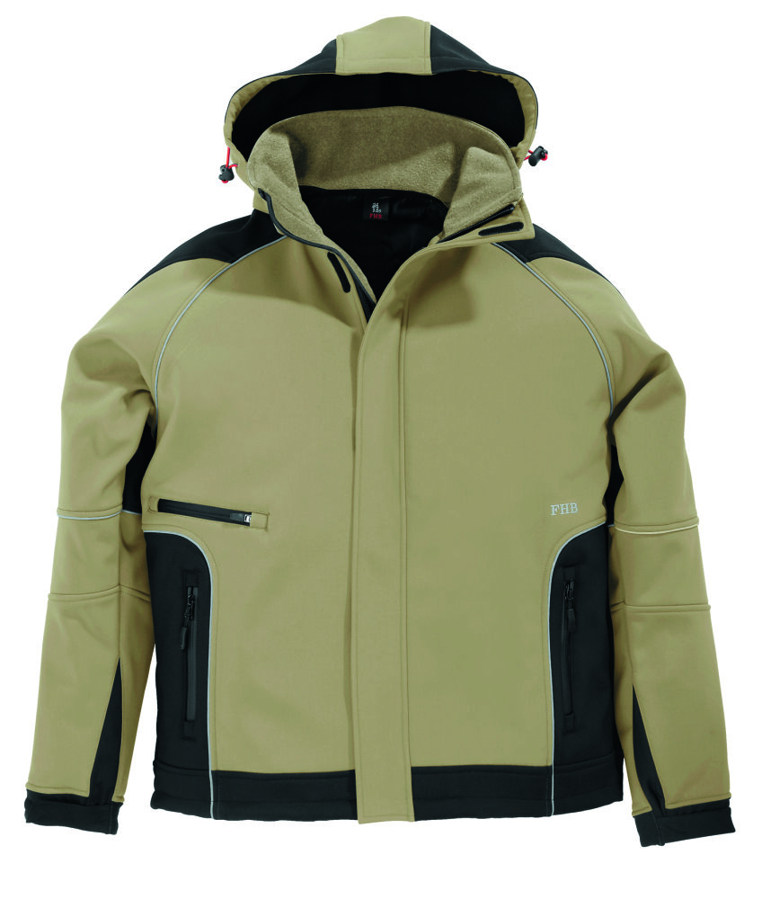 Fhb softshell walter khaki/zwart M