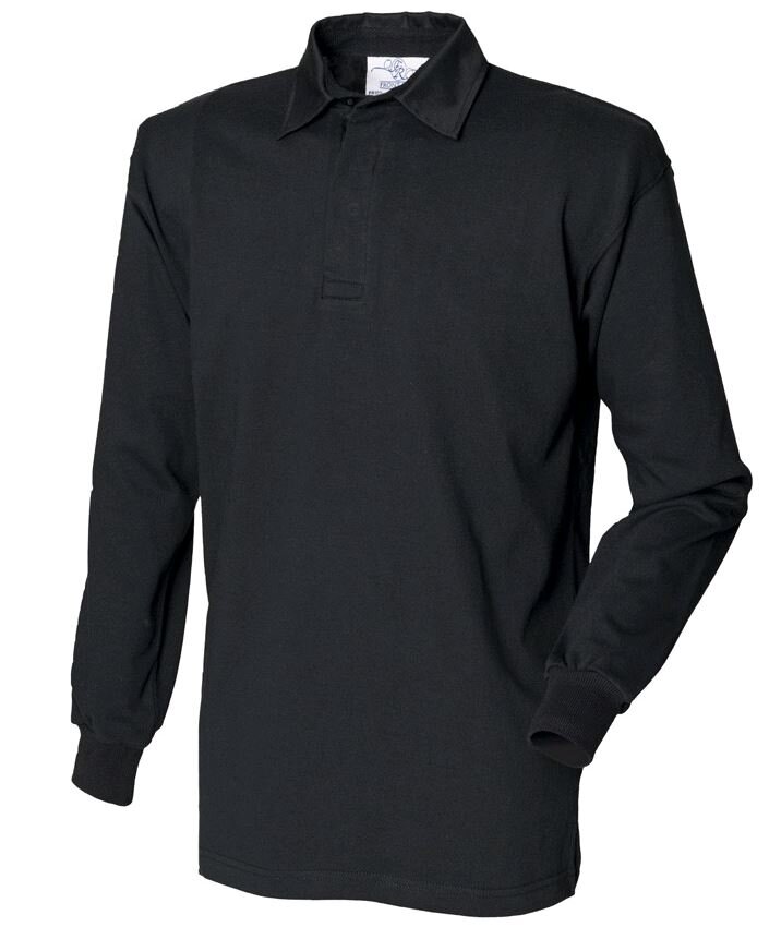 Rugbyshirt front row zwart        S