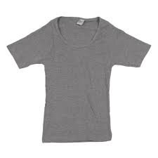 T-shirt l grijs melee katoen