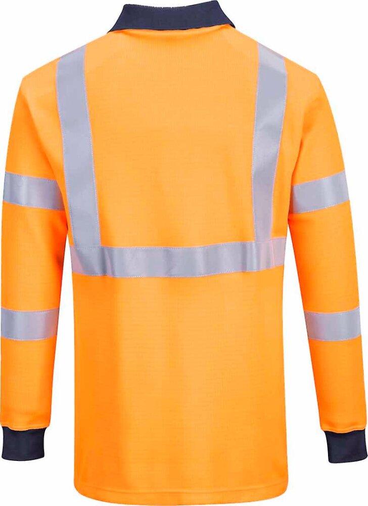 Poloshirt vlamvertragend oranje   L