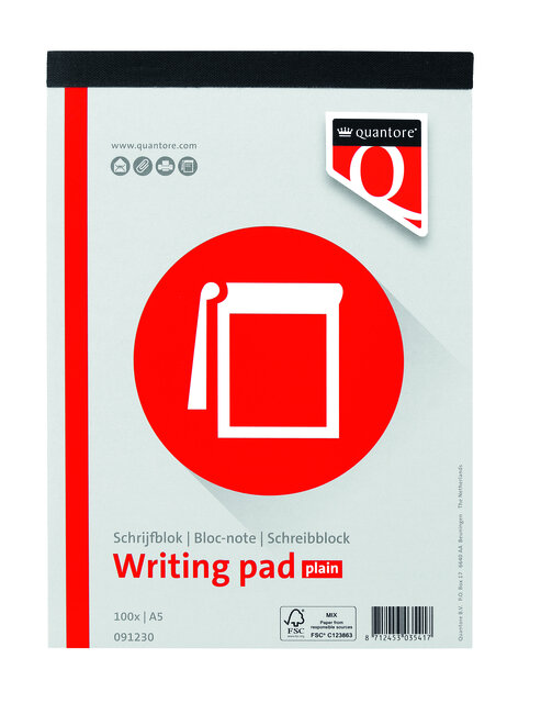 Schrijfblok Quantore A5 blanco 100vel 60 gr