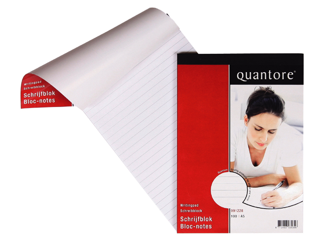 Schrijfblok Quantore A7 lijn 100vel 60gr