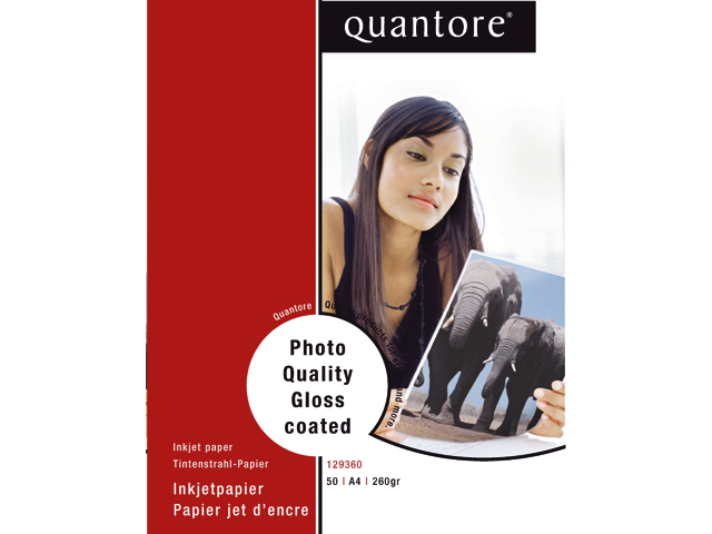 Fotopapier Quantore A4 glans 50 vel 250gr