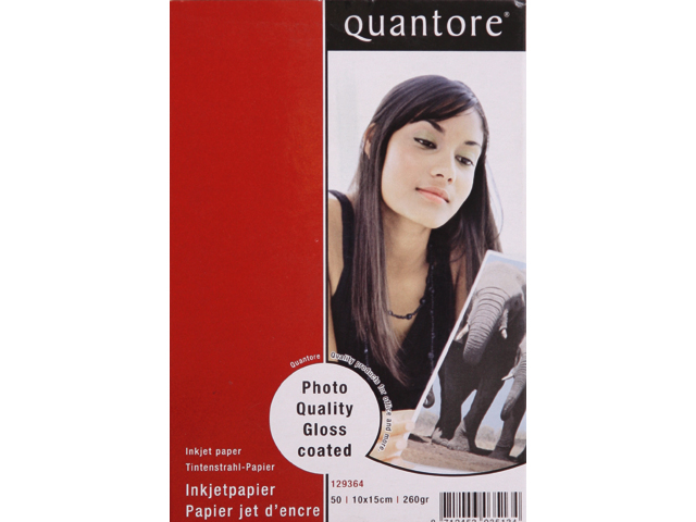 Fotopapier Quantore 10x15cm glans 50vel 250gr