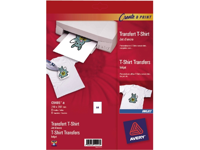 t-shirt transfer avery c9405 wit 8v