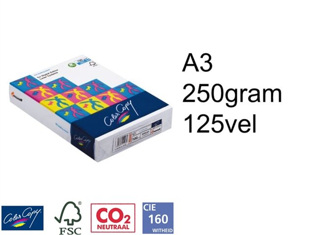 Laserpapier copy a3 250gr wit (125)