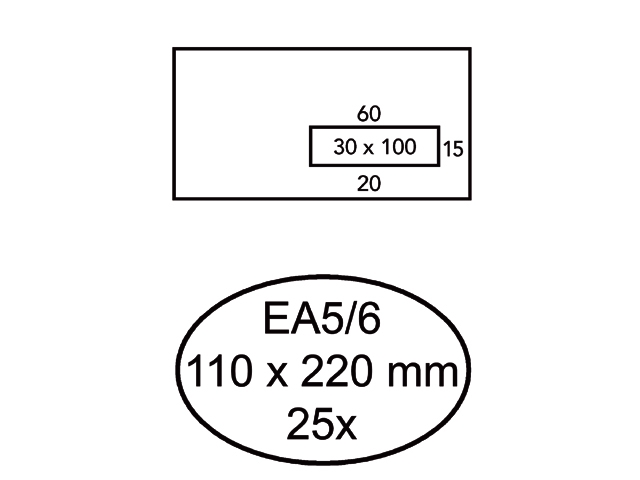 Envelop Quantore 110x220mm venster