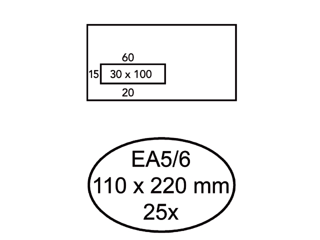 Envelop Quantore 110x220mm venster