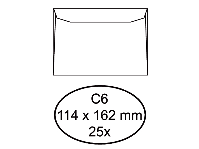 Envelop Quantore bank C6 114x162mm wit 25 st.